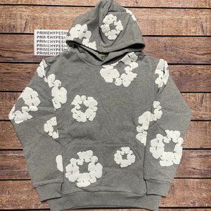 NEW Denim Tears Cotton Wreath Hoodie Gray Size S-XL